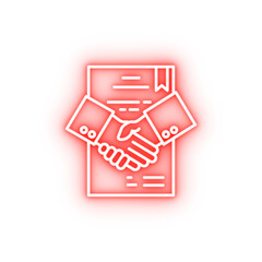 Poster - Agreement handshake neon icon