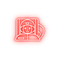 Poster - cosmonaut neon icon