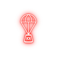 Poster - space capsule neon icon