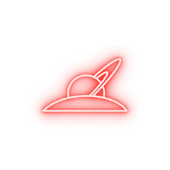 Poster - planet Saturn neon icon