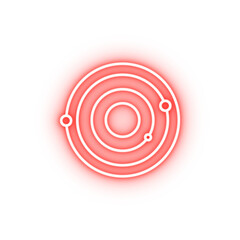 Poster - solar system neon icon