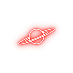 Poster - planet Saturn neon icon