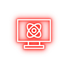 Poster - Computer atom neon icon