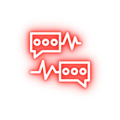 Poster - Speech bubble pulse neon icon
