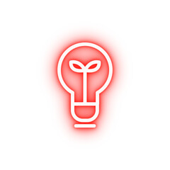 Wall Mural - Light bulb plant neon icon