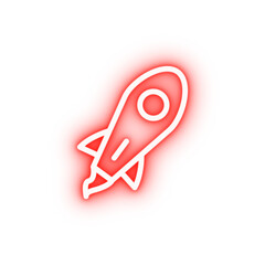 Poster - Rocket startup neon icon