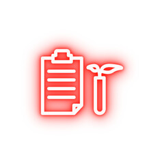 Poster - Files text plant neon icon