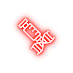 Poster - DNA injection neon icon