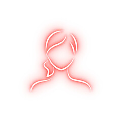 Poster - girl avatar young beauty hand drawn neon icon