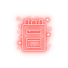 Poster - Bag backpack school bag neon icon