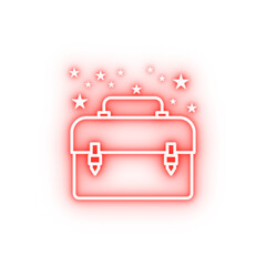 Poster - Bag school bag neon icon