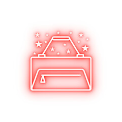 Poster - Bag travel neon icon