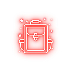Poster - Bag backpack school bag neon icon