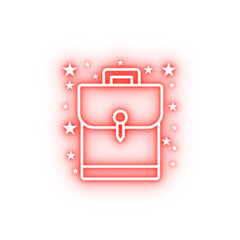 Poster - Bag school bag neon icon