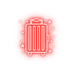 Poster - Bag travel luggage neon icon