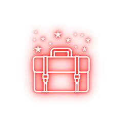 Poster - Bag briefcase neon icon
