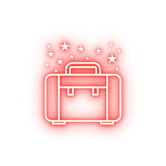 Poster - Bag briefcase neon icon