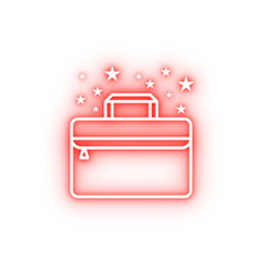 Poster - Bag briefcase neon icon