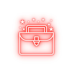 Poster - Bag briefcase neon icon