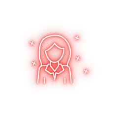 Poster - Businesswoman young avatar neon icon