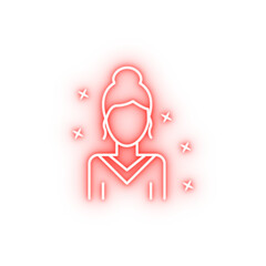 Poster - Girl young avatar neon icon