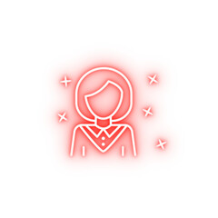 Poster - Woman avatar neon icon