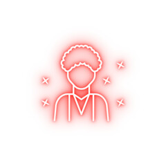 Poster - Modern young boy avatar neon icon