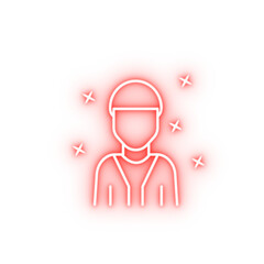 Poster - Young boy avatar neon icon
