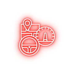 Poster - Speedometer car neon icon
