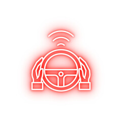 Poster - Steering wheel car neon icon