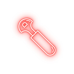 Poster - Pizza knife neon icon
