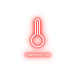 Poster - temperature sign simple line neon icon