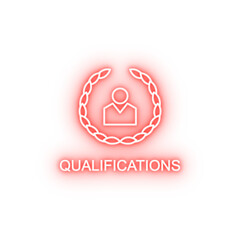 Poster - qualifications line neon icon