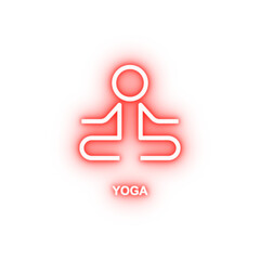 Poster - yoga sign simple line neon icon