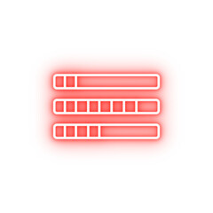 Poster - bar chart line neon icon
