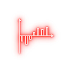 Poster - column chart line neon icon