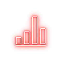 Poster - column chart line neon icon