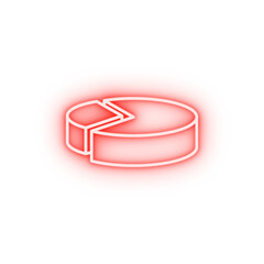 Poster - 3d pie chart line neon icon
