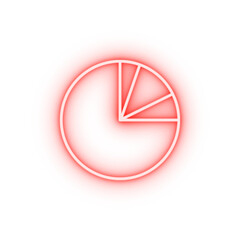 Poster - pie chart line neon icon