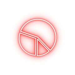 Poster - pie chart line neon icon
