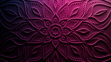 Diwali Concept Featuring A Purple 3D Ornamental Flower. Festival Background. 3D Render.