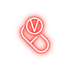 Poster - Vitamin V green neon icon