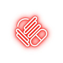 Poster - Vitamin pills green neon icon