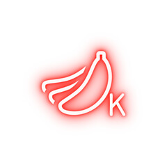 Poster - Vitamin banana green neon icon