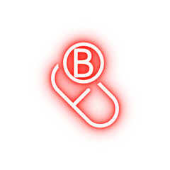 Poster - Vitamin B green neon icon