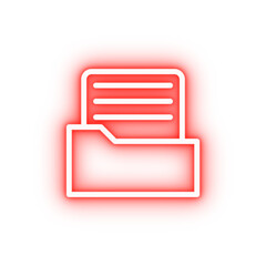 Poster - folder documents neon icon