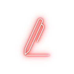 Poster - a pen neon icon