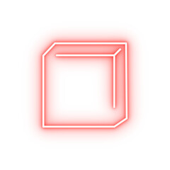 Poster - cube geometry neon icon