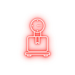 Poster - scales box goods neon icon