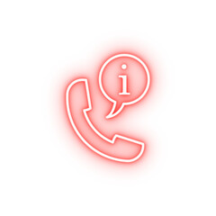 Poster - information handset neon icon